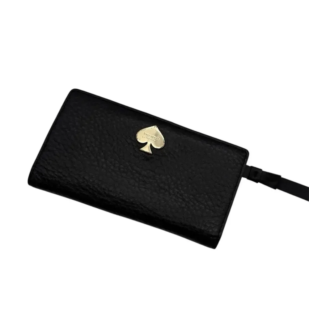 Kate Spade Stacy Leroy Street Wallet Black Pebble Leather WLRU1894